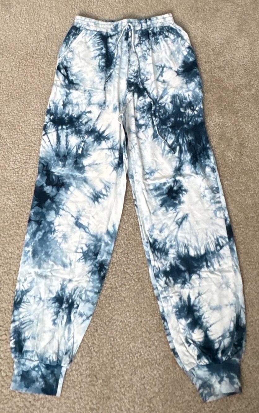 Fragment Tie Dye Print Boyfriend Cinched Sweatpants Activewear Super Soft Medium